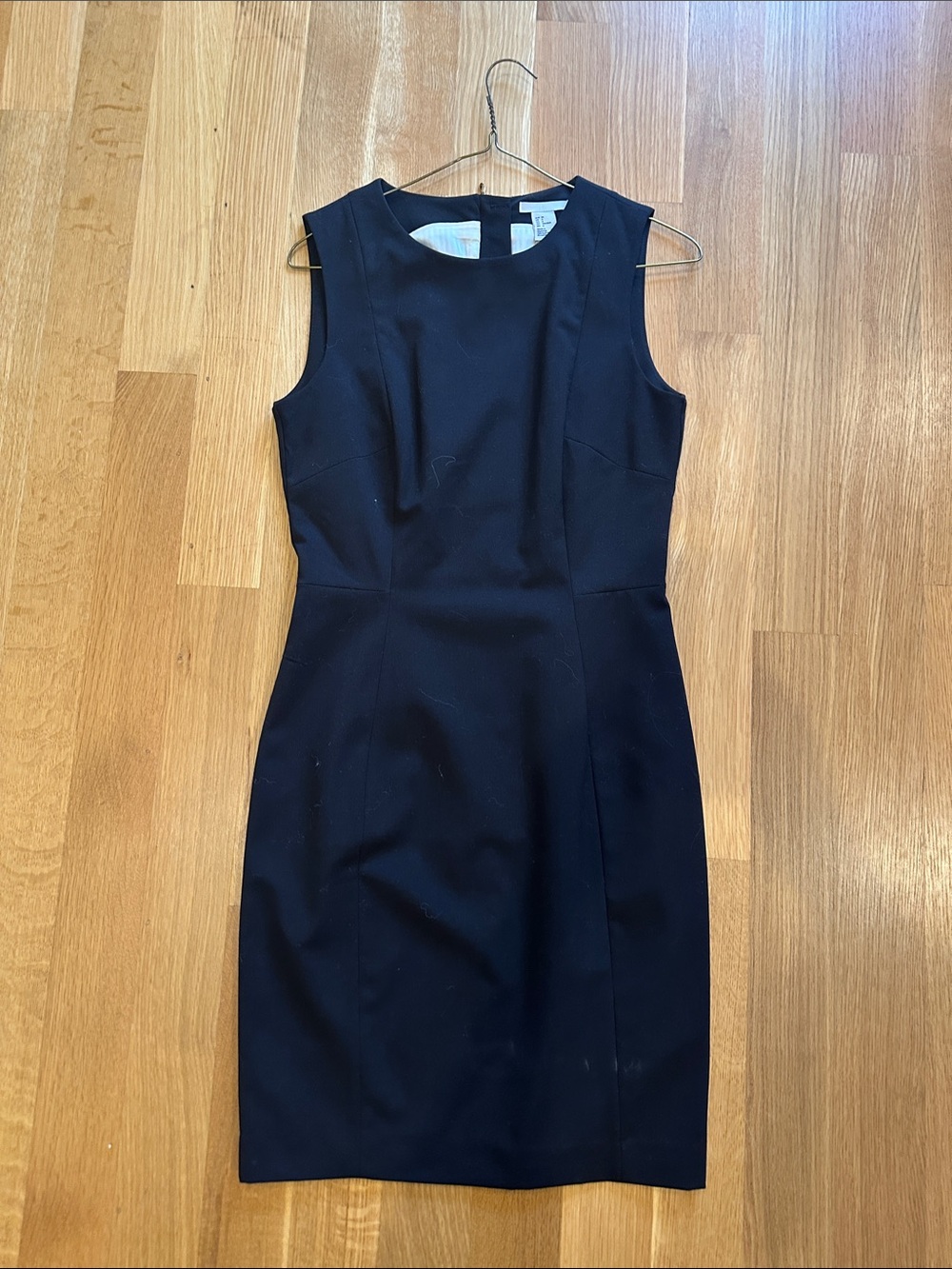 H&M Black Sleeveless Midi Sheath Dress